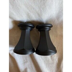 2 Decorative Black Curtain Rod Finials Ends 3”